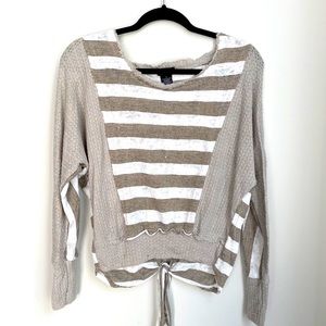 Natural Tie Back Sweater